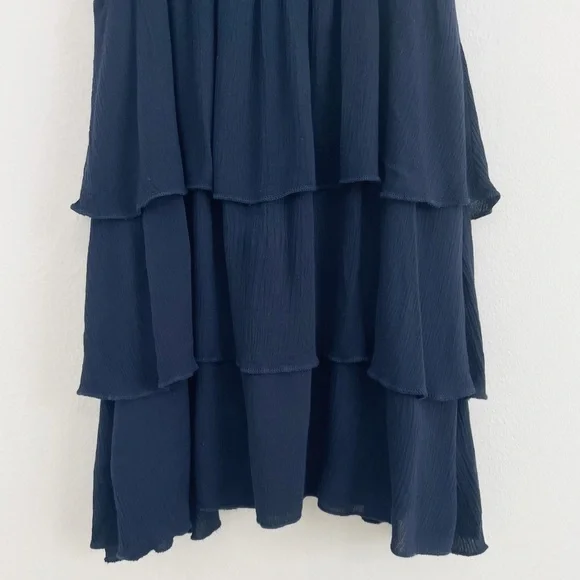 Altar’d State Navy Boho Ruffle Sleeveless Mini Dress Size Small - Picture 4 of 9